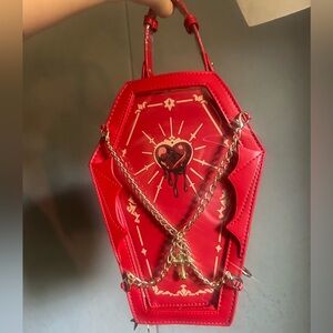 Gothic Red Coffin Shaped Purse